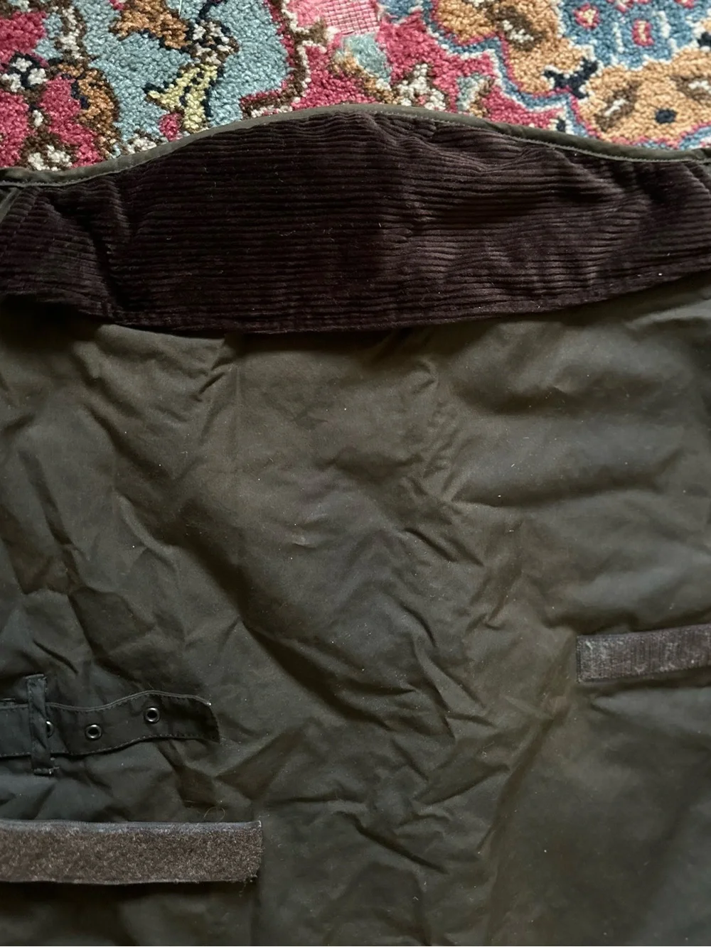 Barbour Olive Green Waxed Dog Coat XL